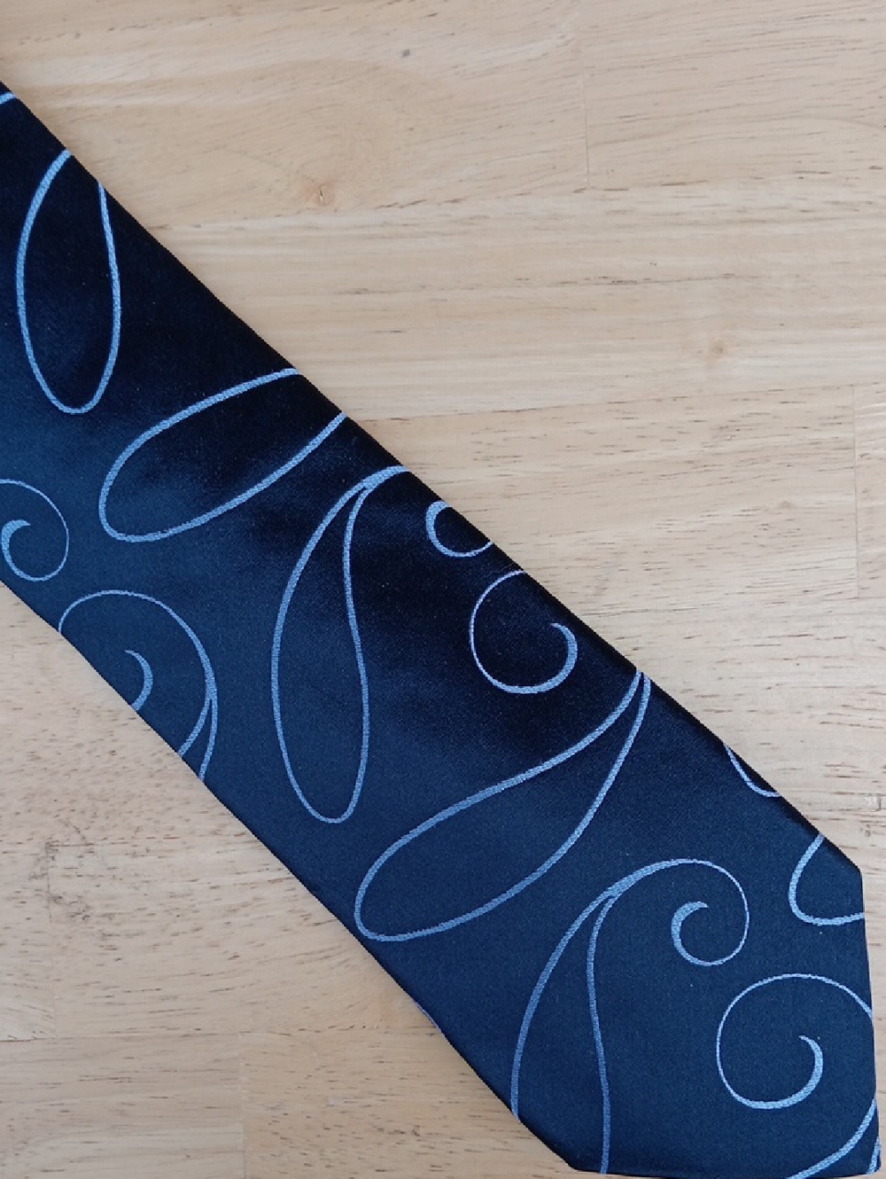 Ted Baker Navy Tie with Light Blue Swirl Motif